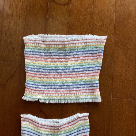 White and rainbow stitched matching set - Picture 2 of 6